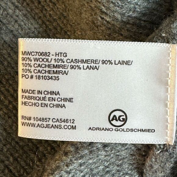 AG Adriano Goldschmied sweater Womens Sz S  amity funnel Neck Gray Wool cashmere - Picture 6 of 12